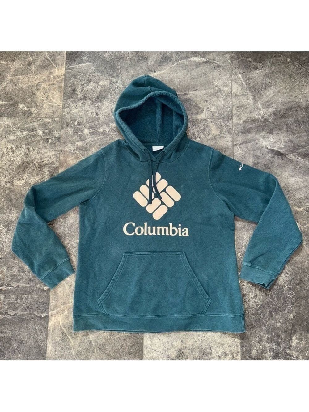 Columbia Teal Blue Green Hoodie Size Medium
